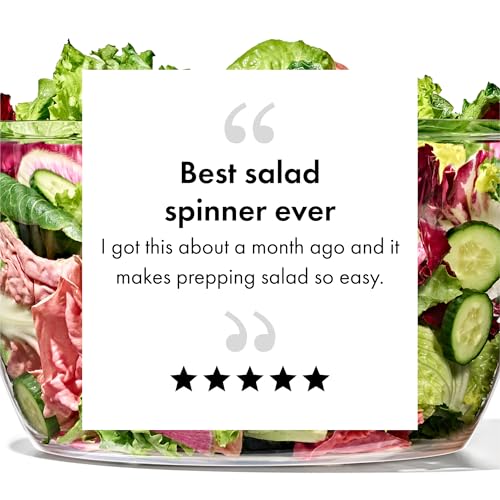 OXO Good Grips Salad Spinner | Lettuce Spinner | Fruit Washer | Fruit Washing Bowl with Strainer | Vegetable Cleaner | Salad Cleaner | Lettuce Washer | 6.22 Quart Capacity