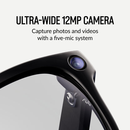 Meta Ray-Ban Glasses, Wayfarer, Matte Black | 12 MP ultra-wide camera for HD photos and video — Open Ear Speakers for music, podcasts and more AI for voice commands and personalized experiences