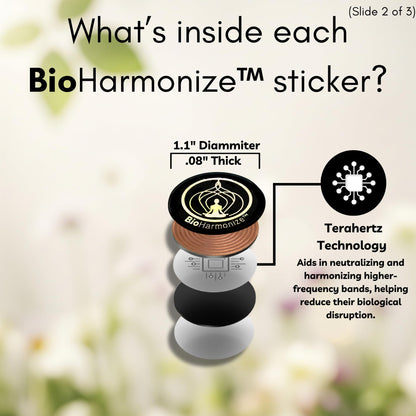 BioHarmonize Phone EMF Harmonizing Stickers — Multifaceted Neutralizer with Patented Quantum Technology & Natural Minerals | Pack of 6