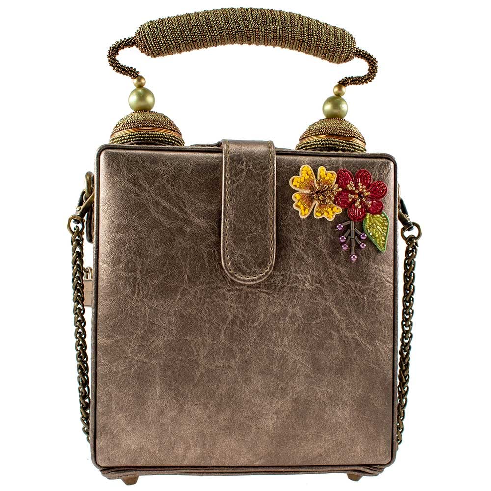 Mary Frances Time of Your Life Beaded Handbag Clock-Themed Top Handle Bag, Multicolor