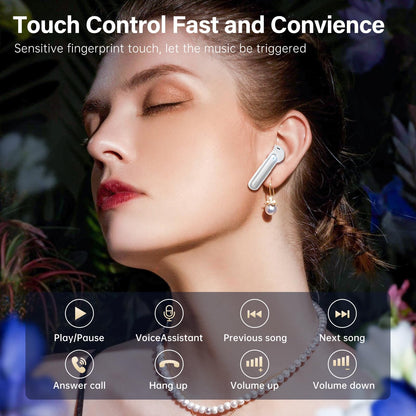 Sisism A10 Pro Wireless Earbuds, Bluetooth 5.3 Headphones HiFi Stereo 50H Playback LED Digital Display Ear Buds with ENC Noise Canceling Headset, IPX7 Waterproof Earphones for Gym/Running/Work