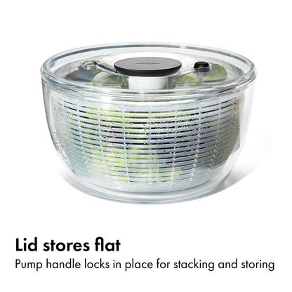 OXO Good Grips Salad Spinner | Lettuce Spinner | Fruit Washer | Fruit Washing Bowl with Strainer | Vegetable Cleaner | Salad Cleaner | Lettuce Washer | 6.22 Quart Capacity