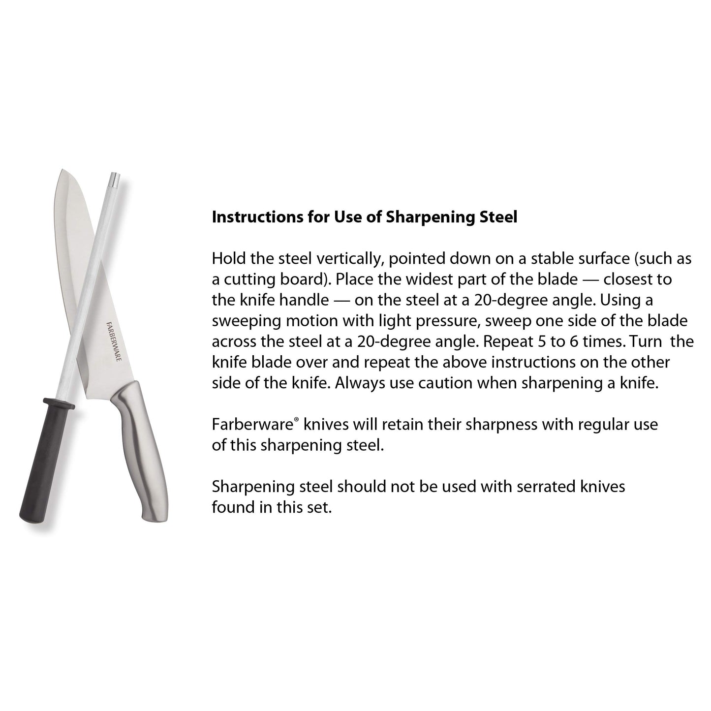 Farberware 15-Piece Stamped Stainless Steel Knife Block Set, High-Carbon Stainless Steel Kitchen Knife Set with Ergonomic Handles, Razor-Sharp Knives with Wood Block, 15-Piece Set, Bamboo