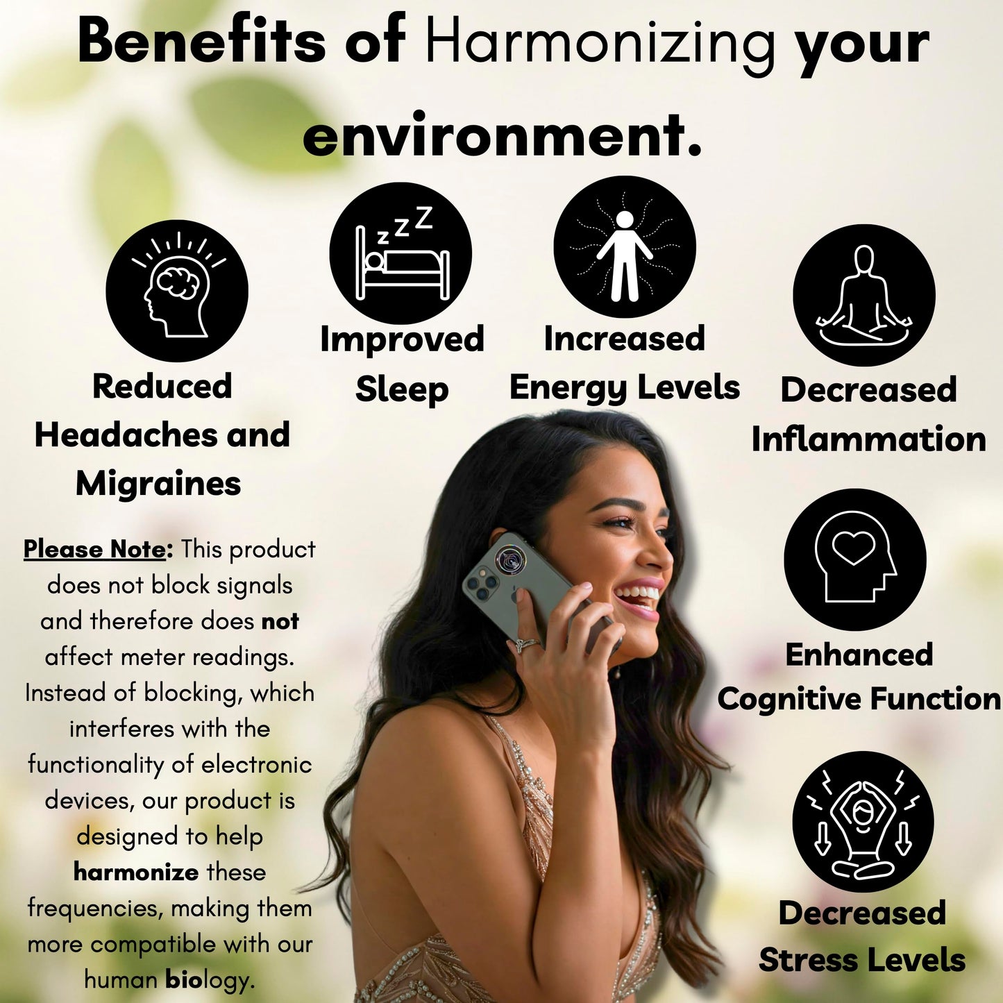 BioHarmonize Phone EMF Harmonizing Stickers — Multifaceted Neutralizer with Patented Quantum Technology & Natural Minerals | Pack of 6